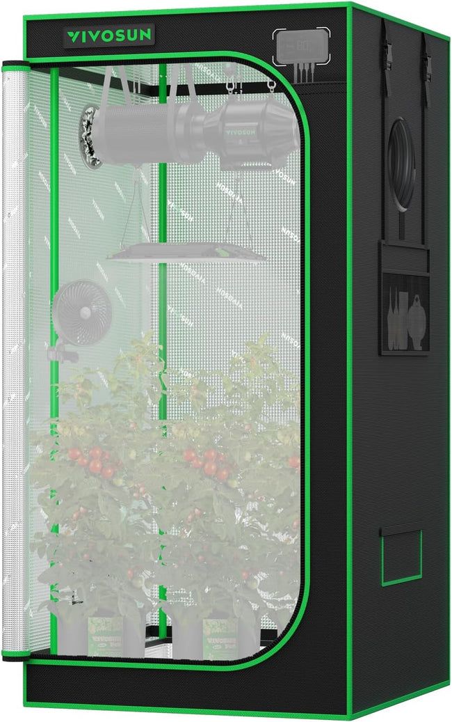 VIVOSUN P276 32"×32"×63" PRO Grow Tent, with Thick 1 inch Poles, Strengthened High Reflective Mylar Oxford Fabric & Extra Hanging Bars for Hydroponics Indoor Plant for AeroLight A150, No High CFM Kit