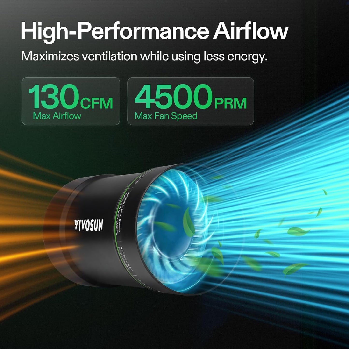 VIVOSUN 4” Inline Booster Duct Fan with Speed Regulator, 130 CFM Quiet Exhaust Fan for HVAC Ventilation in Grow Tents, Basements, Bathrooms, Kitchens, and Attics