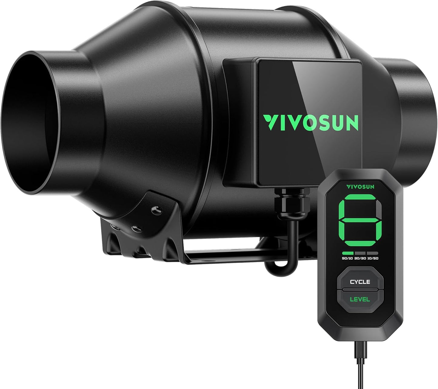 VIVOSUN G8 8" Inline Duct Fan & Temperature Humidity Controller, E42A WiFi-App Control AeroZesh Grow Tent Fan& Smart Thermostat, 725 CFM EC Motor Exhaust Fan for Heating Cooling, Greenhouse Accessory