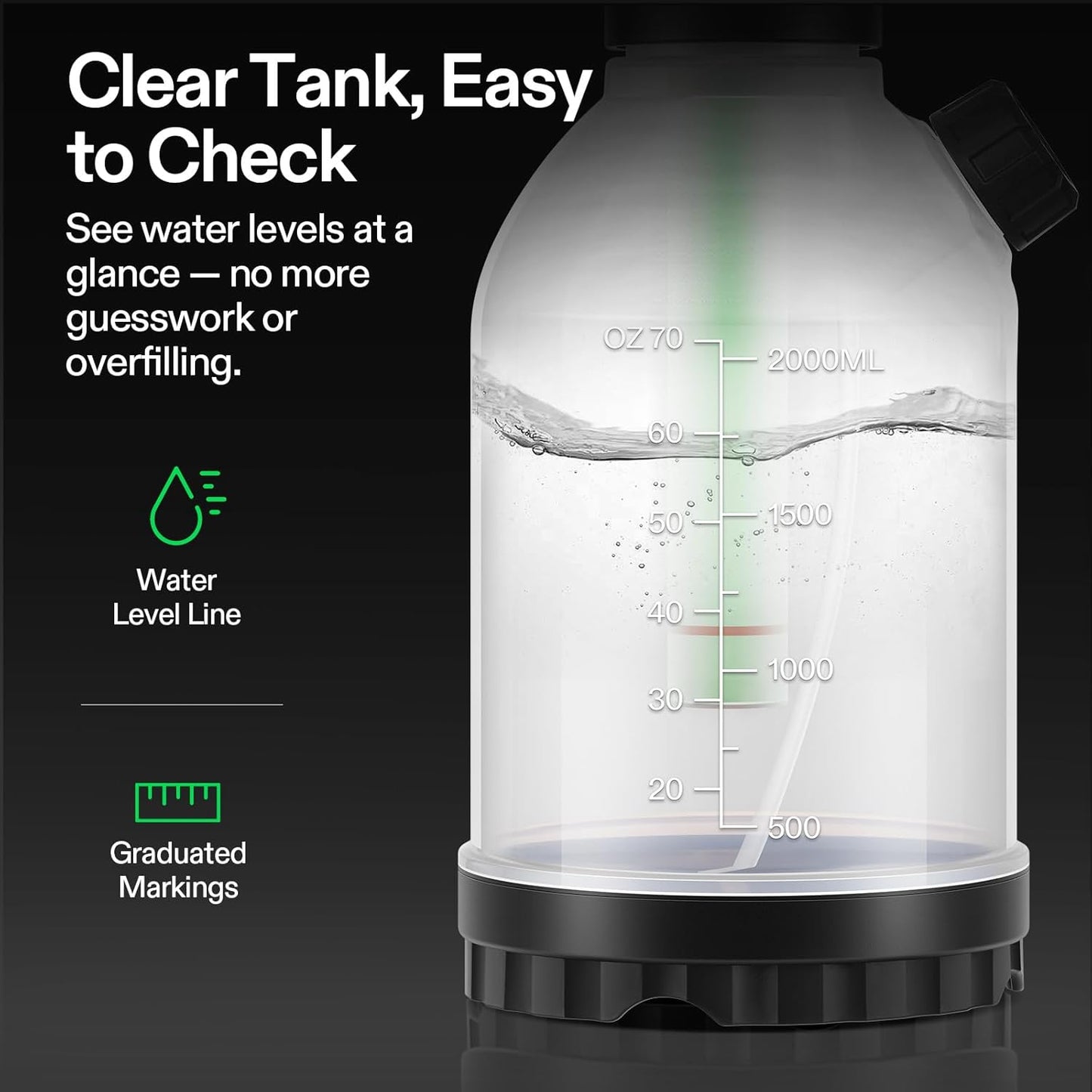 VIVOSUN 70oz Pump Sprayer, Portable Water Spray Bottle for Spraying Plants, Flowers, Weeds and Cleaning, Hand Pump with Side Filling Port, Measuring Cup, Adjustable Nozzles