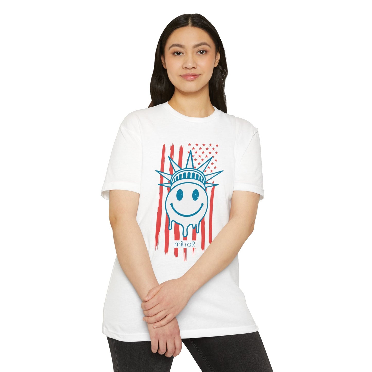 Mitra9 Vintage Liberty Smiley - Red, White & Chill 2025 Edition Tshirt