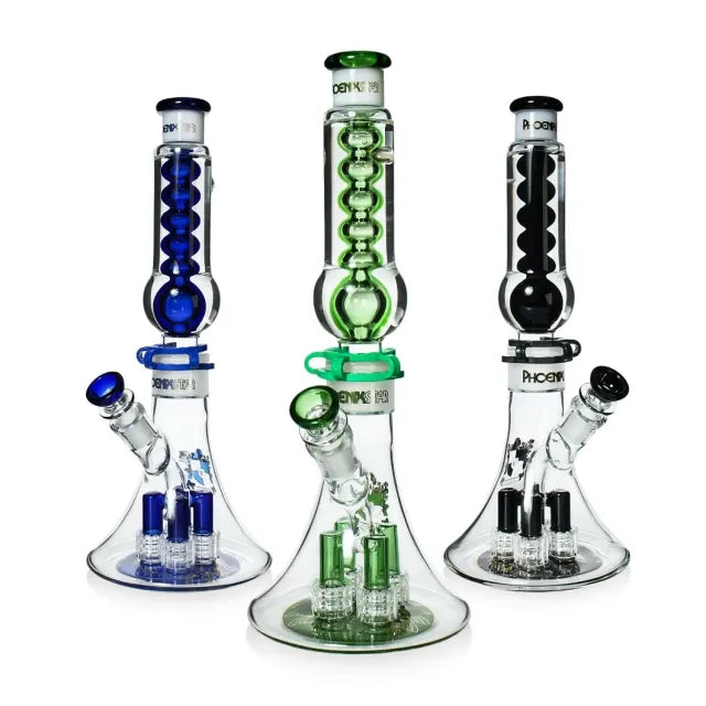 Modular Design Freezable Glycerin Beaker Bong with 4 Showerhead Percs