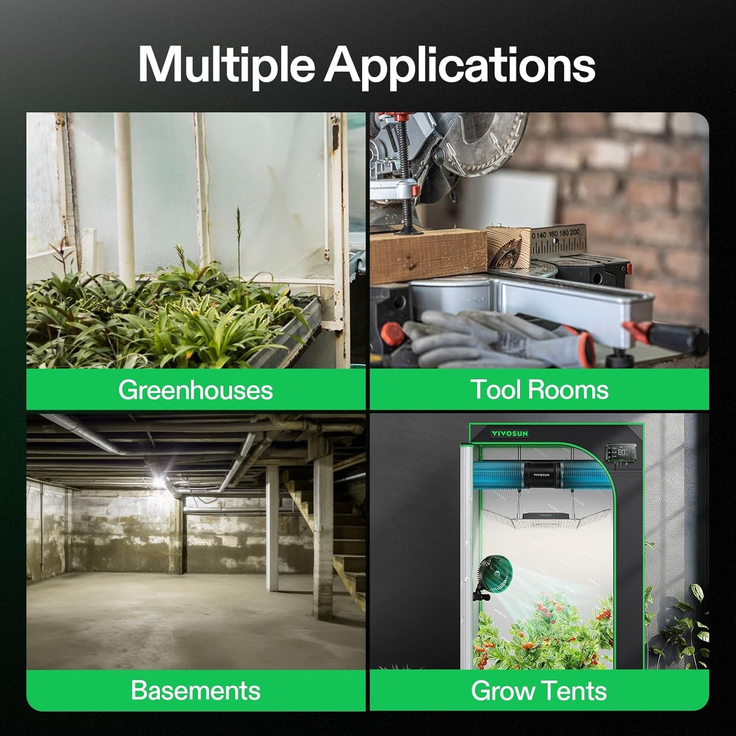 VIVOSUN 4 Inch Inline Duct Fan 100 CFM, HVAC Exhaust Ventilation Fan with Low Noise for Basements, Bathrooms, Kitchens and Attics, Silver