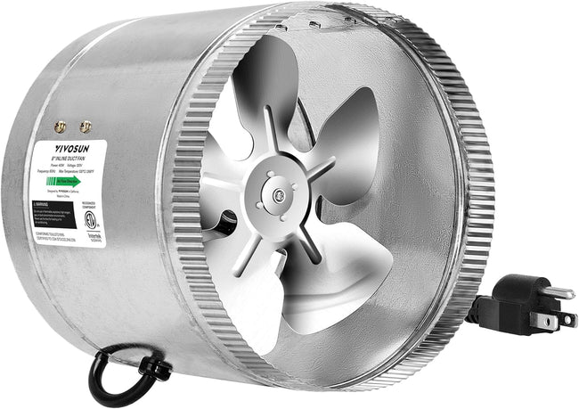 VIVOSUN 4” Inline Booster Duct Fan with Speed Regulator, 130 CFM Quiet Exhaust Fan for HVAC Ventilation in Grow Tents, Basements, Bathrooms, Kitchens, and Attics