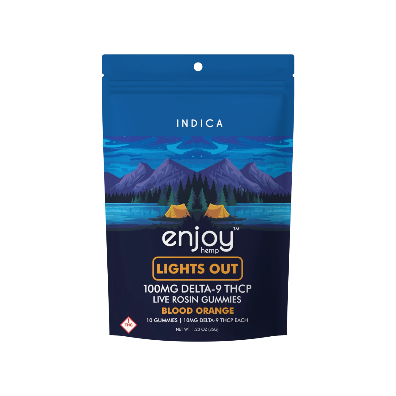 Enjoy Hemp 100mg Live Rosin Pure THCP Gummies (Lights Out) - Indica-Infused Blood Orange (10 per case)