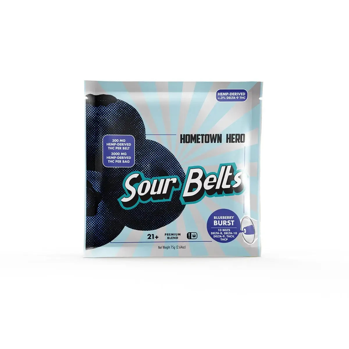 Hometown Hero D9 + THCP Sour Belts - 3000mg Best Sales Price - Gummies