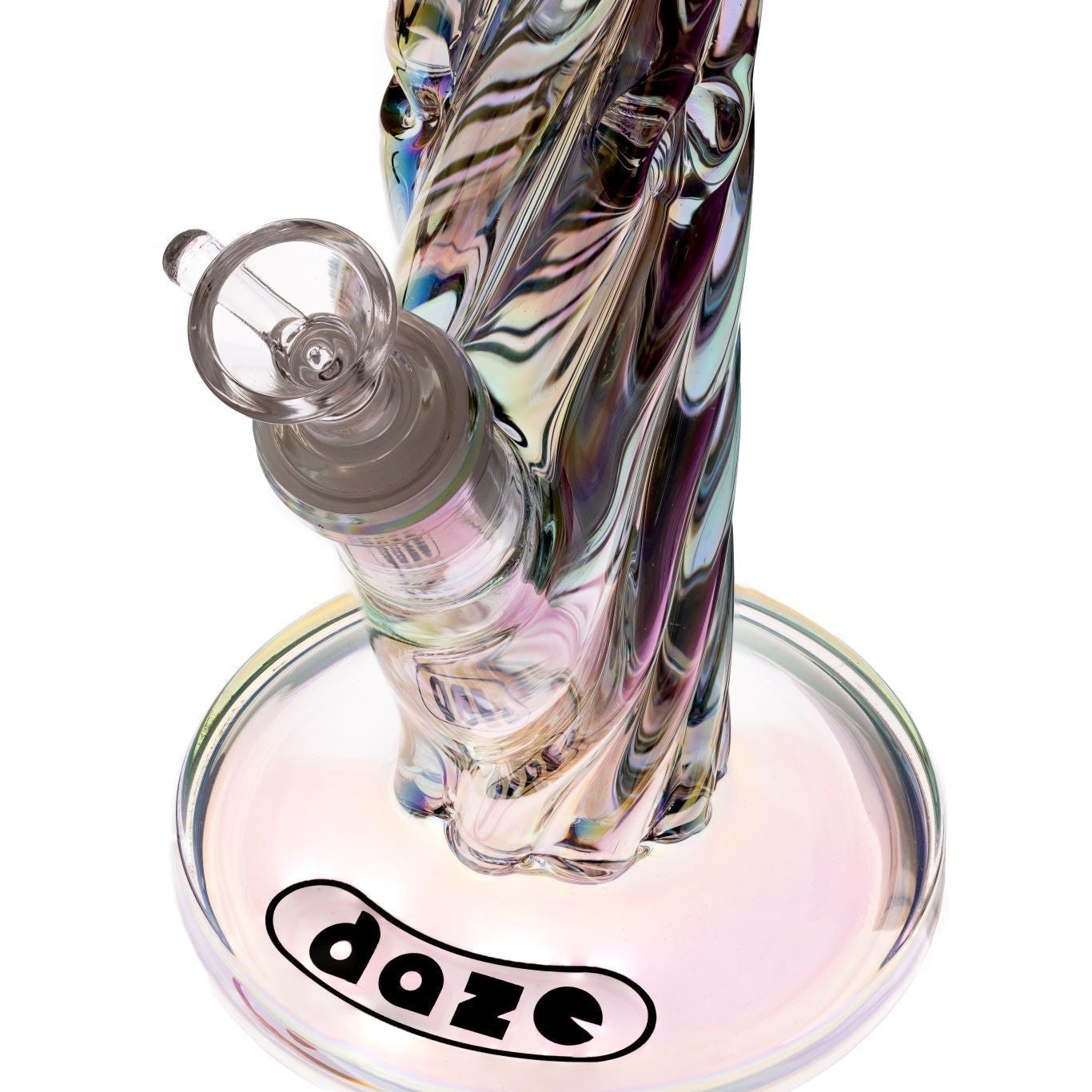 Daze Glass - 12 Inch Iridescent Rainbow Spiral Glass Water Pipe