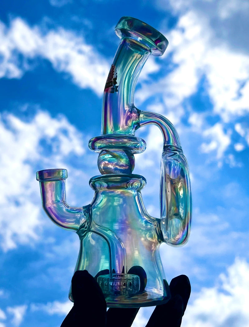 Illuminati Glass BH6 009 - FUMED Marble Orbit Rig Best Sales Price - Bongs