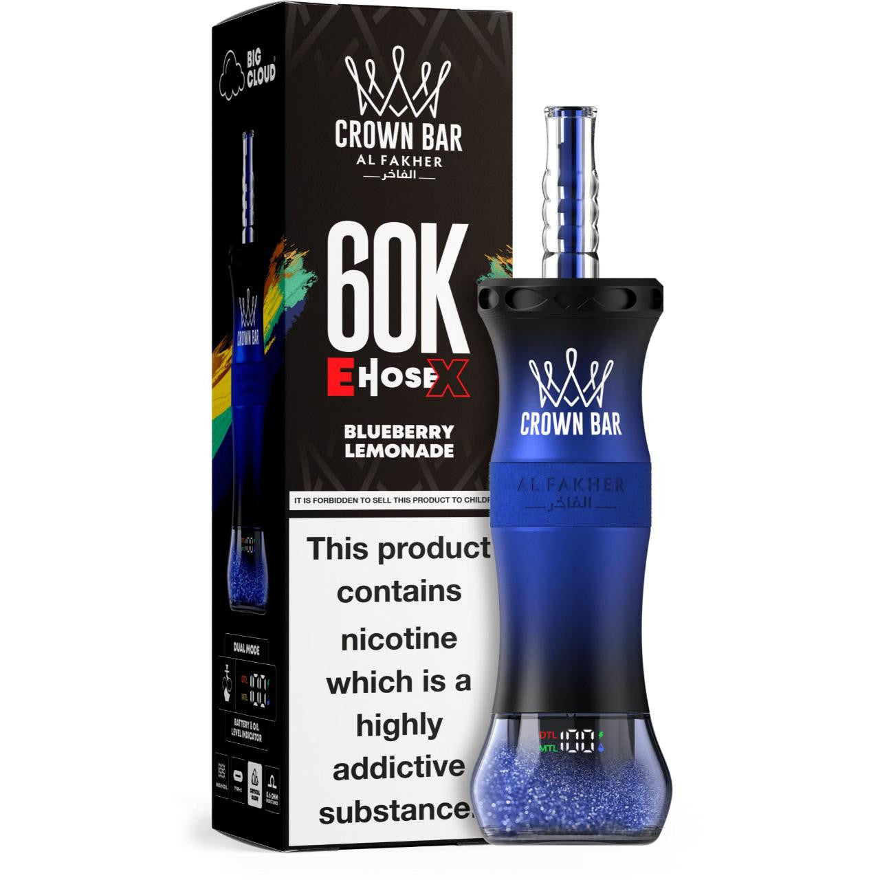 Al Fakher Crown Bar E Hose X Disposable (60000 Puffs)