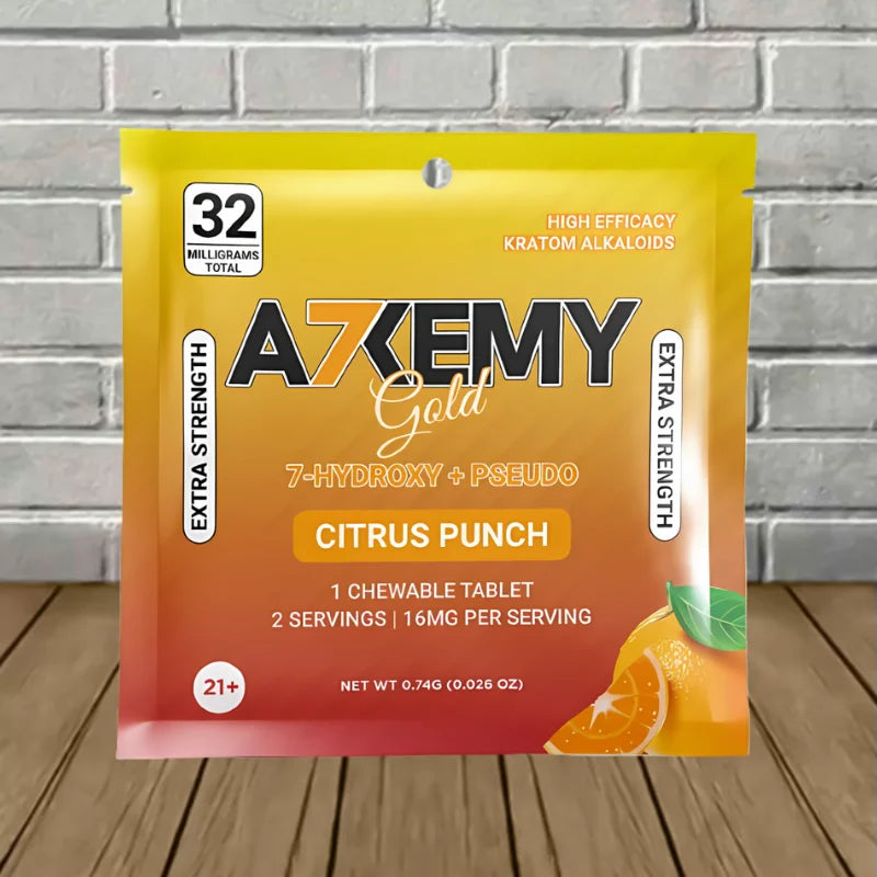Alkemy Gold 7-Hydroxy + Pseudo Extra Strength Chewable Tablet 32mg Full Case (30ct)