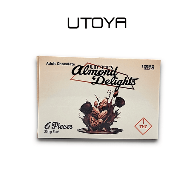 Utoya | Almond Delight Delta 9 THC Dark Chocolate - 120mg Best Sales Price - Gummies