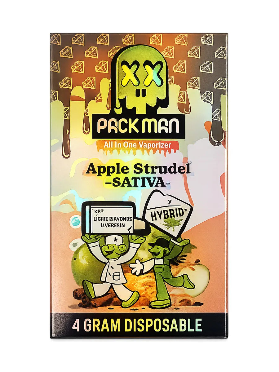 Apple Strudel Pack Man Liquid Diamonds D9 Live Resin Disposable 4G