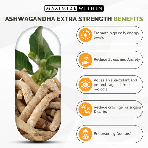 Ashwagandha Root Extra Strength - Maximum Slim | Supports Stress Relief & Vitality Best Sales Price - Edibles