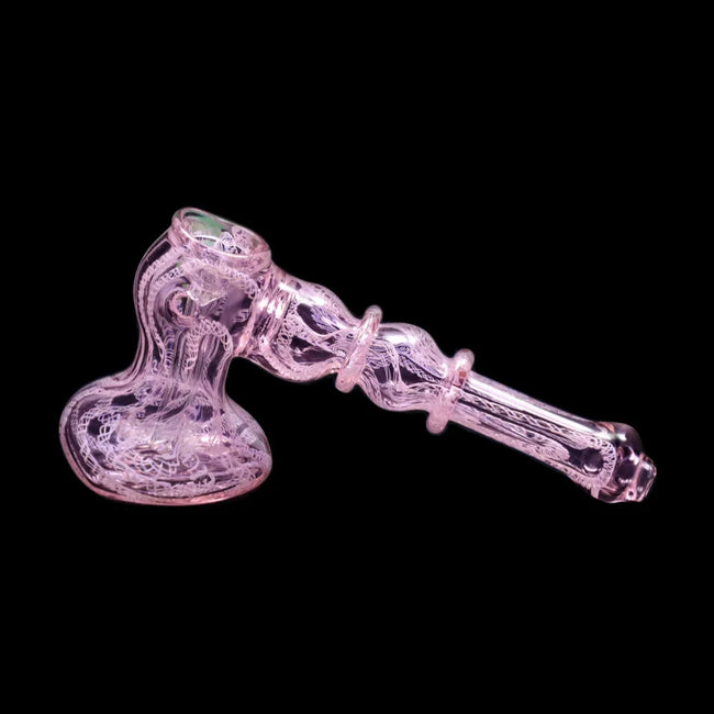 Smoke Cartel Pink Twist Hammer Bubbler - 6 in.