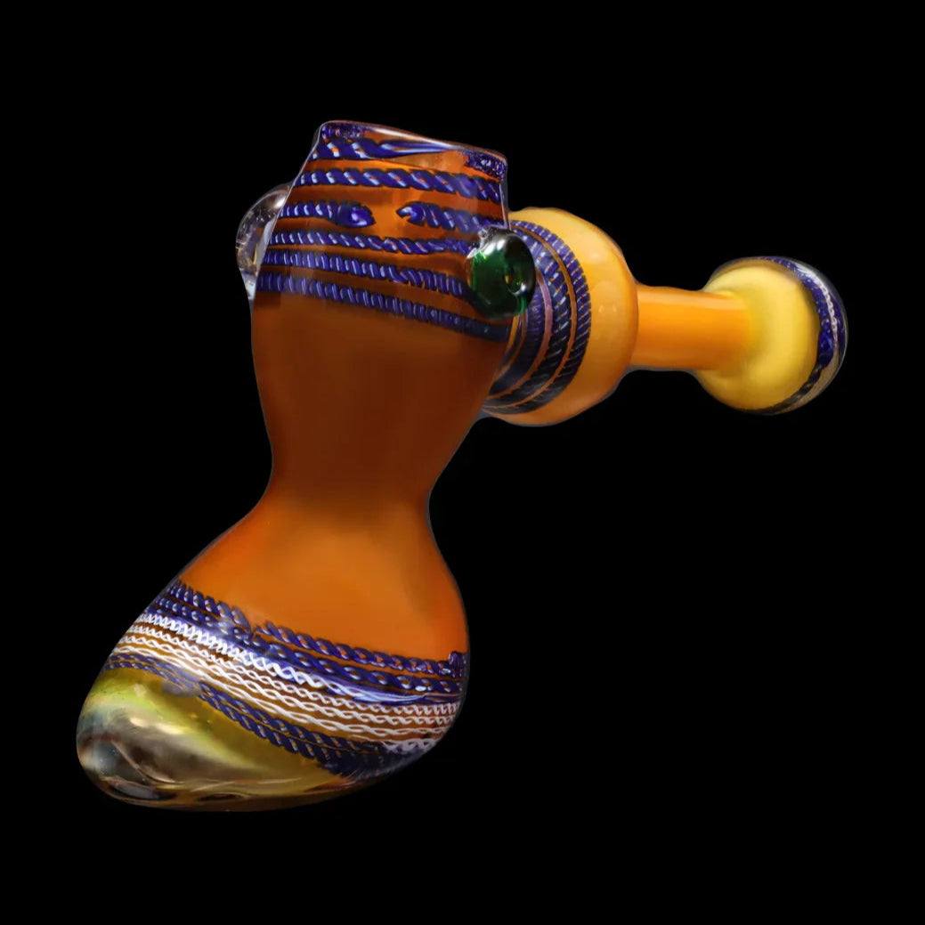 Smoke Cartel Gold Fume with Locket Hammer Bubbler - 9 in.