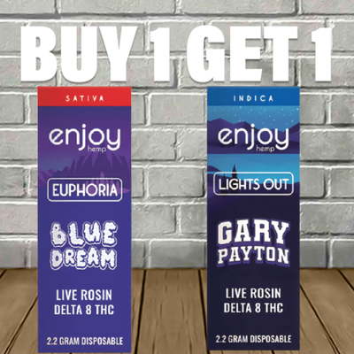 B1G1 Enjoy Hemp Live Rosin Delta 8 Disposable Bundle Best Sales Price - Bundles