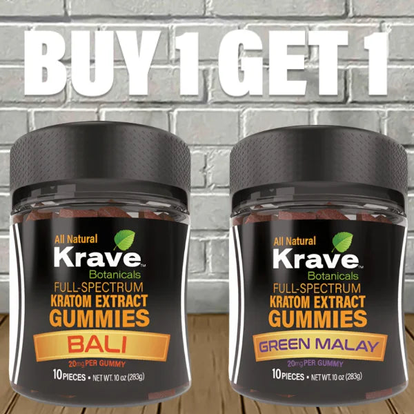 B1G1 Krave Botanicals Kratom Extract Gummy Jars 200mg