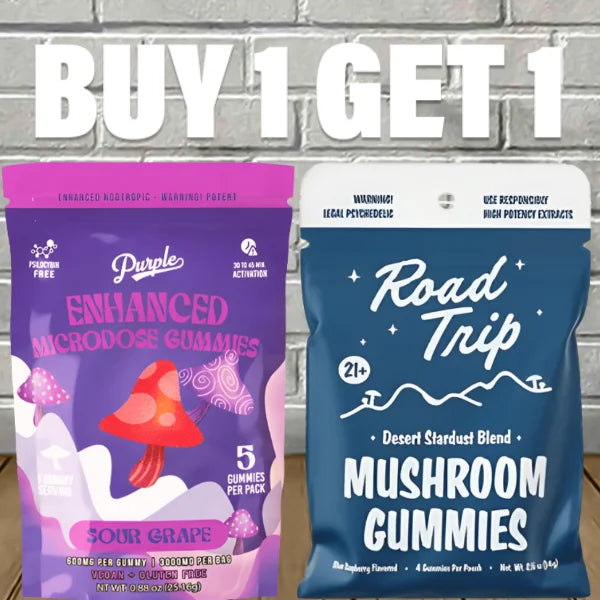 B1G1 Road Trip And Purple Magic Mushroom Gummies Best Sales Price - Gummies