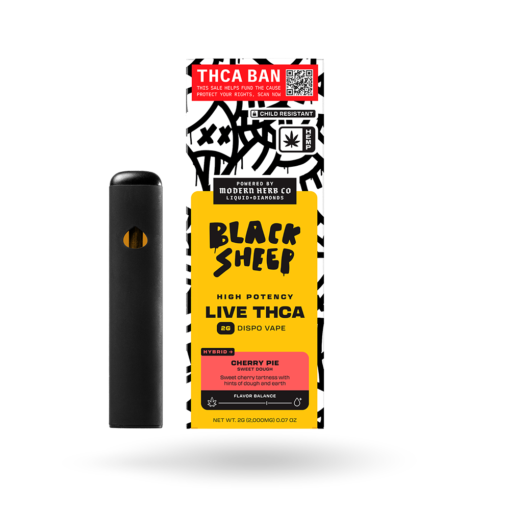 The Hemp Collect Liquid Diamonds Disposable: Cherry Pie (Hybrid) 2g