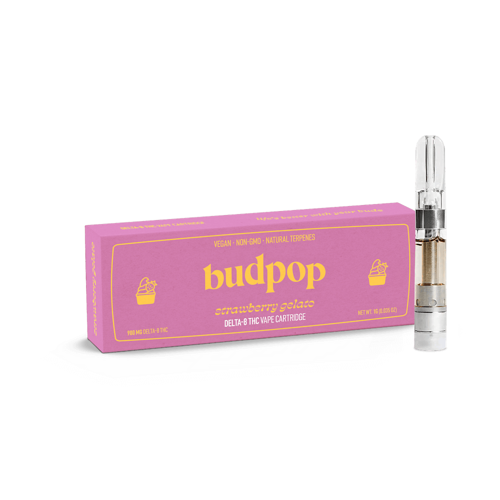 BudPop Strawberry Gelato Delta 8 THC Vape