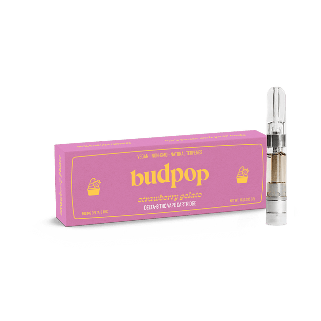 BudPop Strawberry Gelato Delta 8 THC Vape