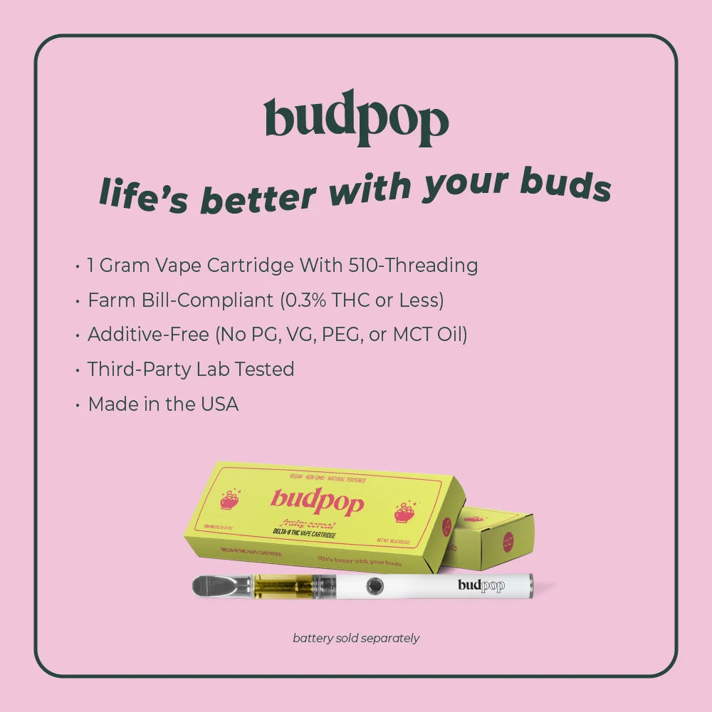 BudPop Fruity Cereal Delta-8 Vape Carts
