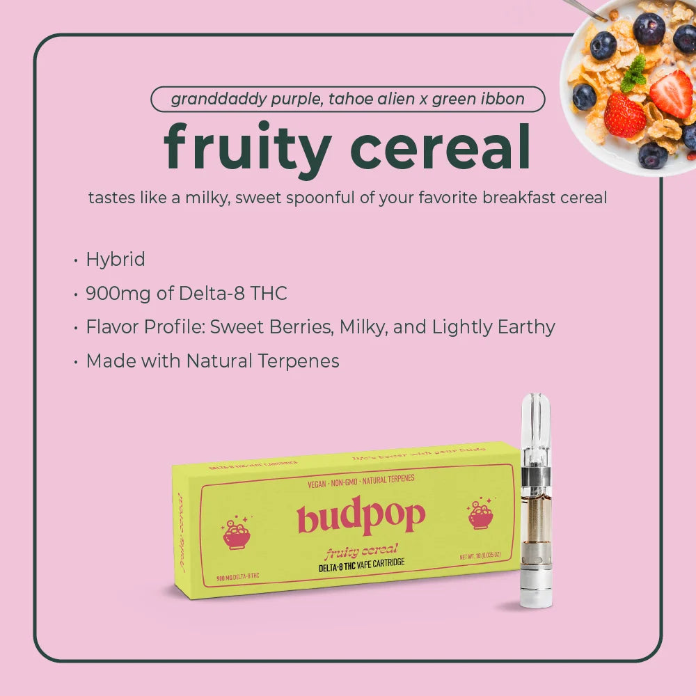 BudPop Fruity Cereal Delta-8 Vape Carts