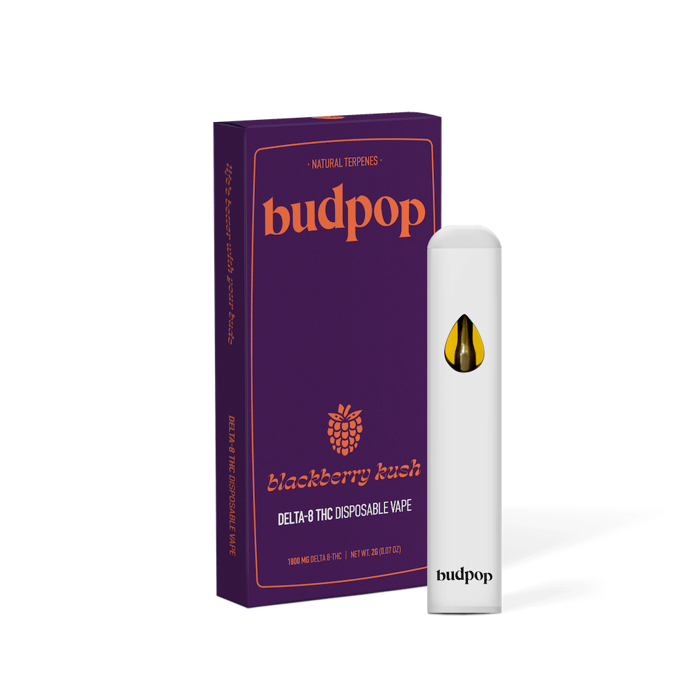 BudPop Blackberry Kush D8 Disposable Vape Pen