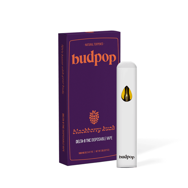 BudPop Blackberry Kush D8 Disposable Vape Pen