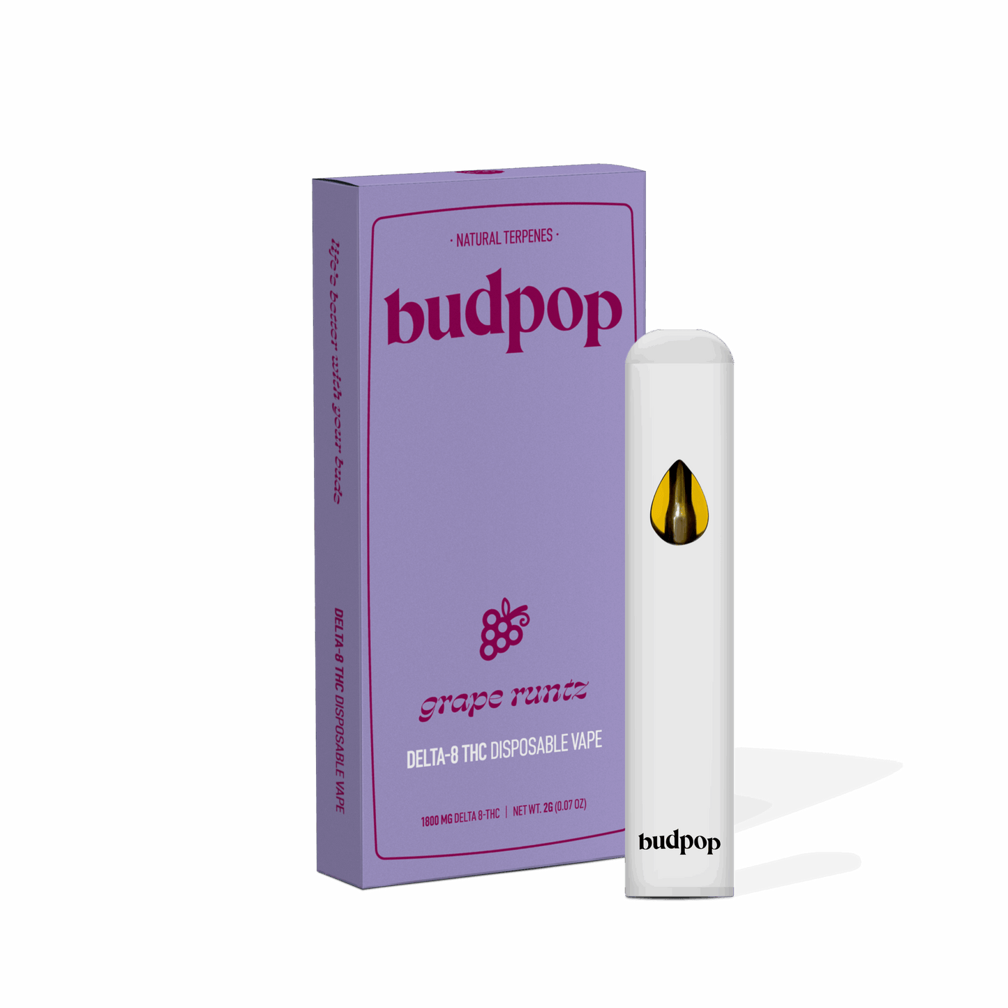 BudPop Grape Runtz D8 Disposable Vape Pen
