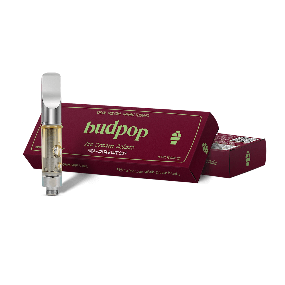 BudPop Ice Cream Gelato Vape Cartridge – THCa &amp; Delta 8