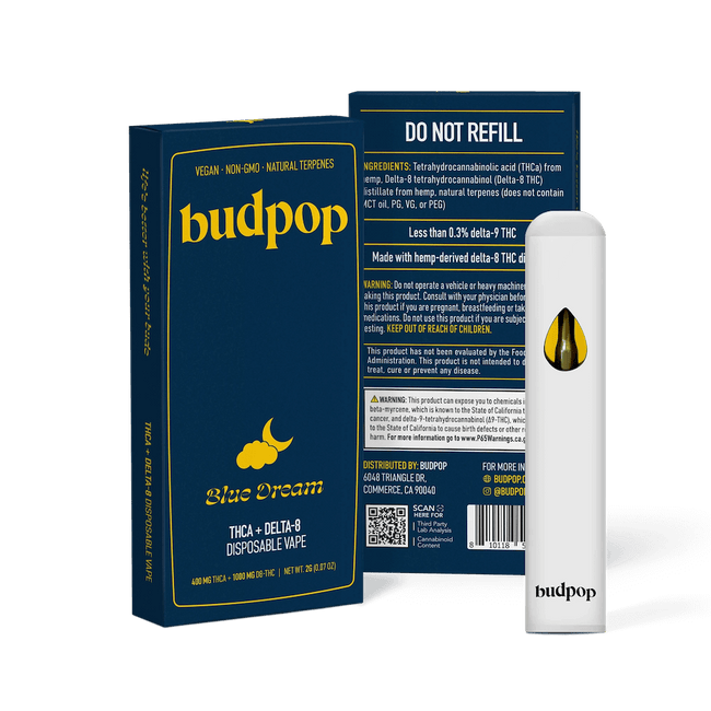 BudPop Blue Dream Disposable – THCa &amp; Delta 8