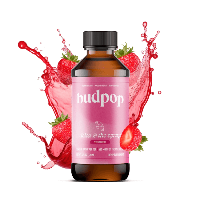 BudPop Strawberry Delta 9 THC Syrup | 420mg