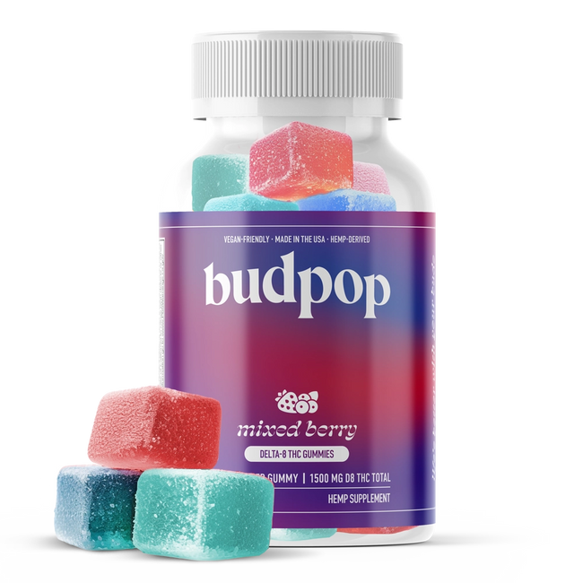 BudPop Delta-8 50mg Gummies – Mixed Berry