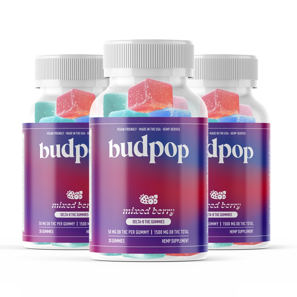 BudPop Delta-8 50mg Gummies – Mixed Berry
