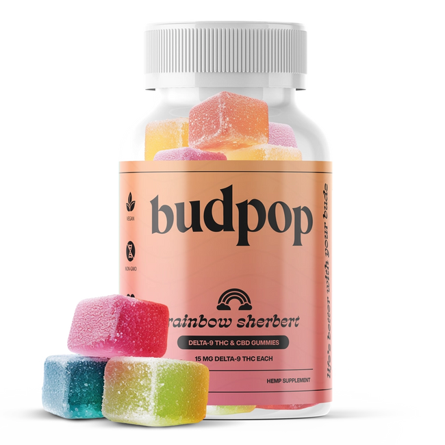 BudPop 450 mg Edible-D9+Live Resin Gummies
