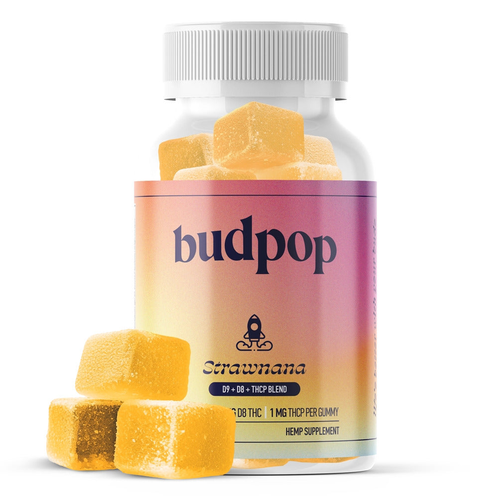BudPop D8+D9+THCP Strawnana Gummies
