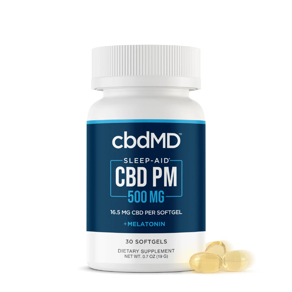 cbdMD Broad Spectrum CBD PM Softgels