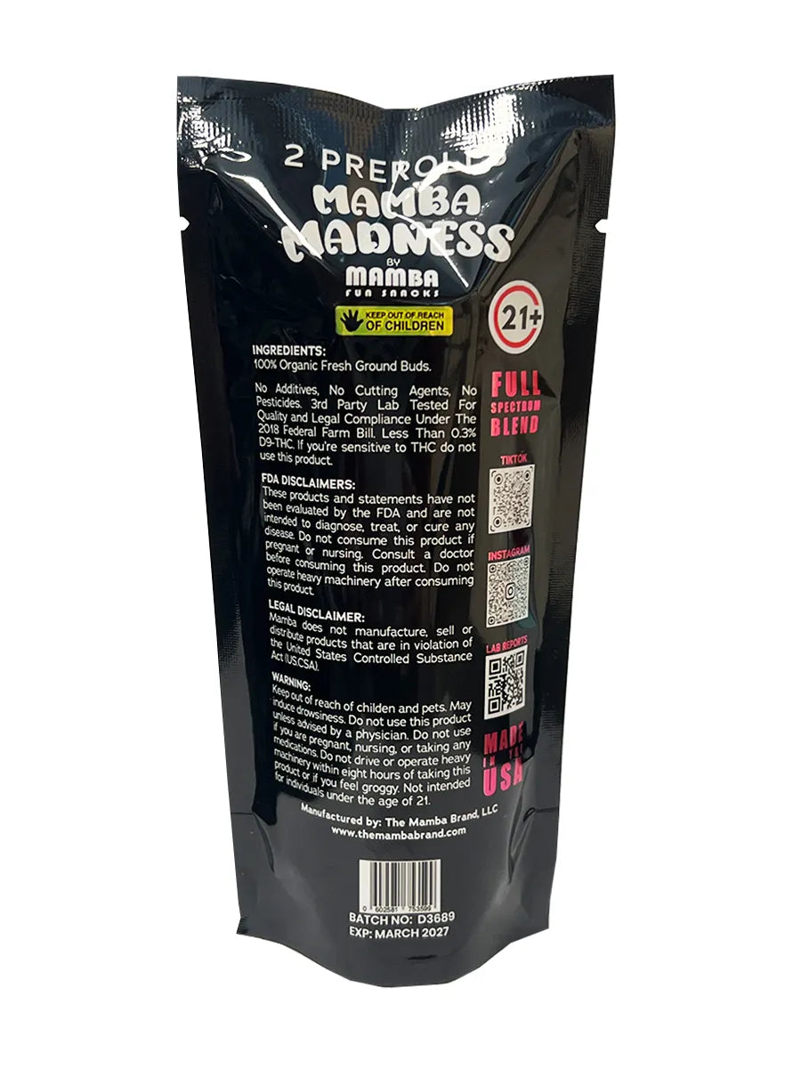 AK 47 OG Mamba Madness Diamond Infused Pre-Roll 2ct 4G