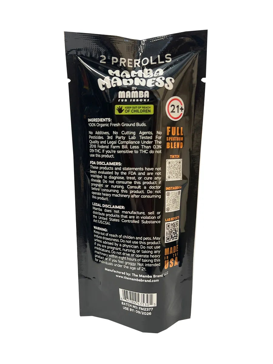 Gorilla Glue Mamba Madness Diamond Infused Pre-Roll 2ct 4G