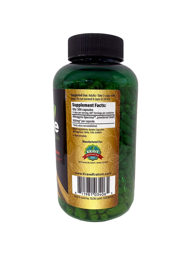 Krave Botanicals Red Dragon Kratom Capsules 300ct