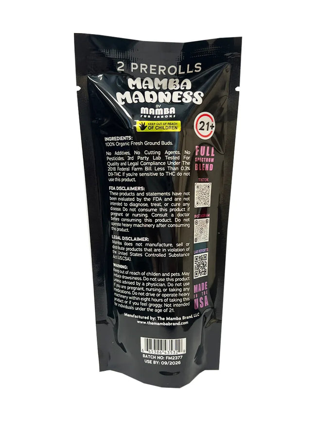 Sugar Daddy Mamba Madness Diamond Infused Pre-Roll 2ct 4G