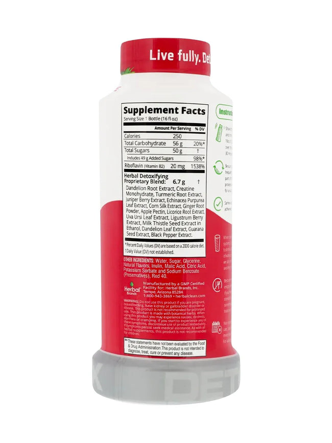 Tropical Herbal Clean QCarbo16 Same-Day Premium Detox Drink 16 Fl Oz