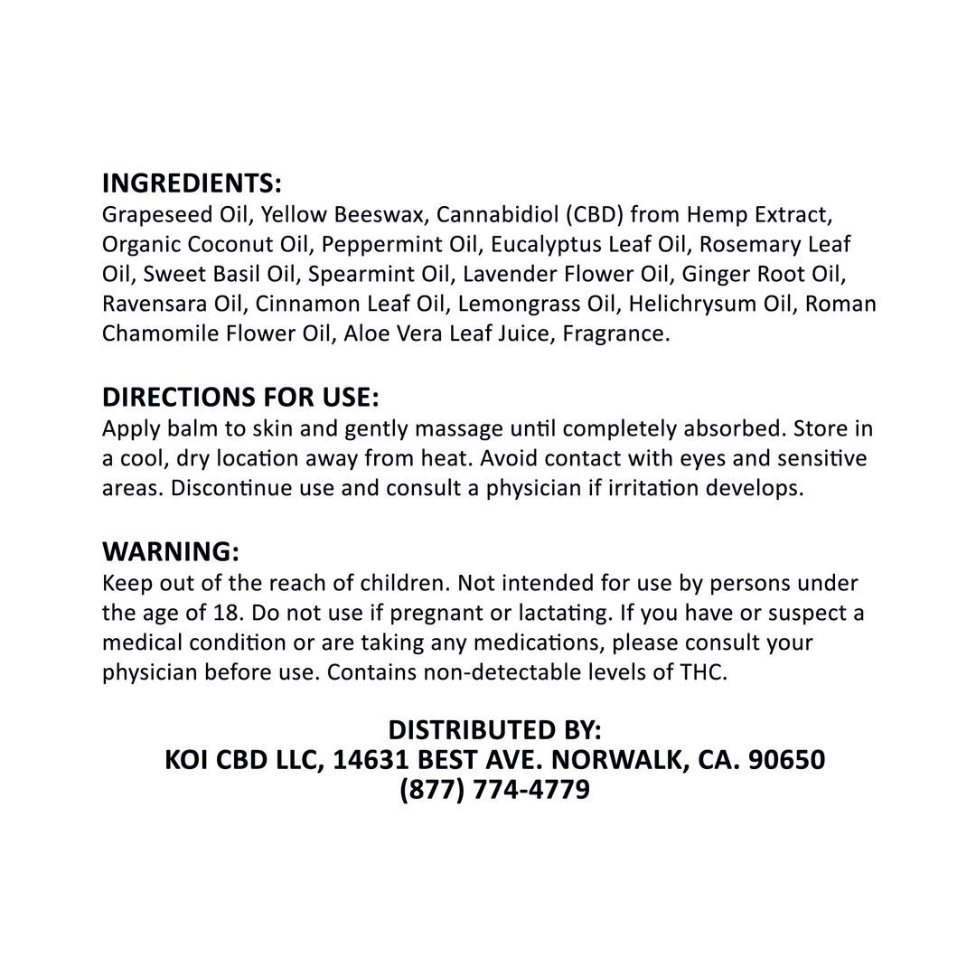 Koi Full Spectrum CBD Balm Best Sales Price - Topicals