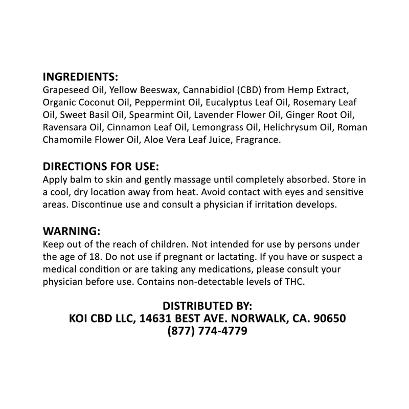 Koi Full Spectrum CBD Balm Best Sales Price - Topicals