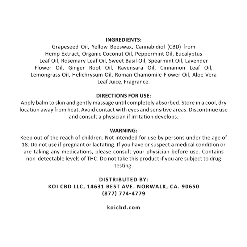 Koi Naturals CBD Balm Best Sales Price - Topicals