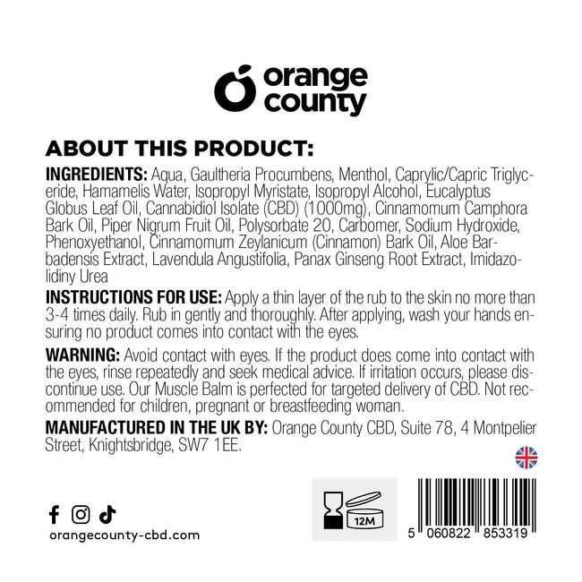 1000mg CBD Active Heat Balm (50ml)