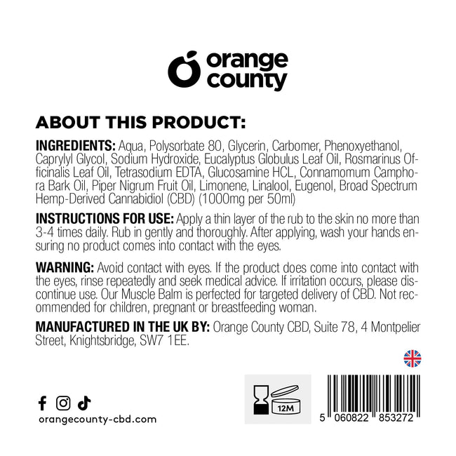 1000mg CBD Muscle & Joint Balm (50ml)