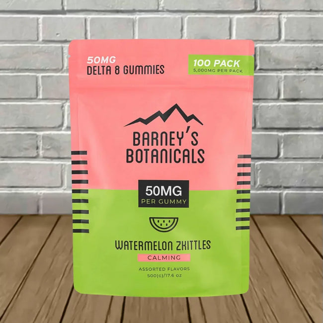 Barneys Botanicals Delta 8 THC 50mg Terpene Infused 100ct Bag Best Sales Price - CBD