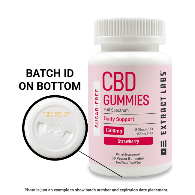 Extract Labs Sugar Free CBD Gummies | Daily Support | Strawberry